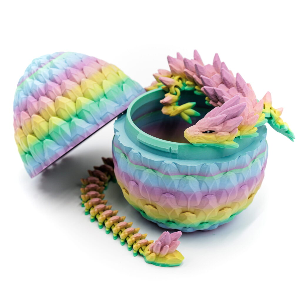 Kryształowy Smok Ze Smoczym Jajem RAINBOW 32cm