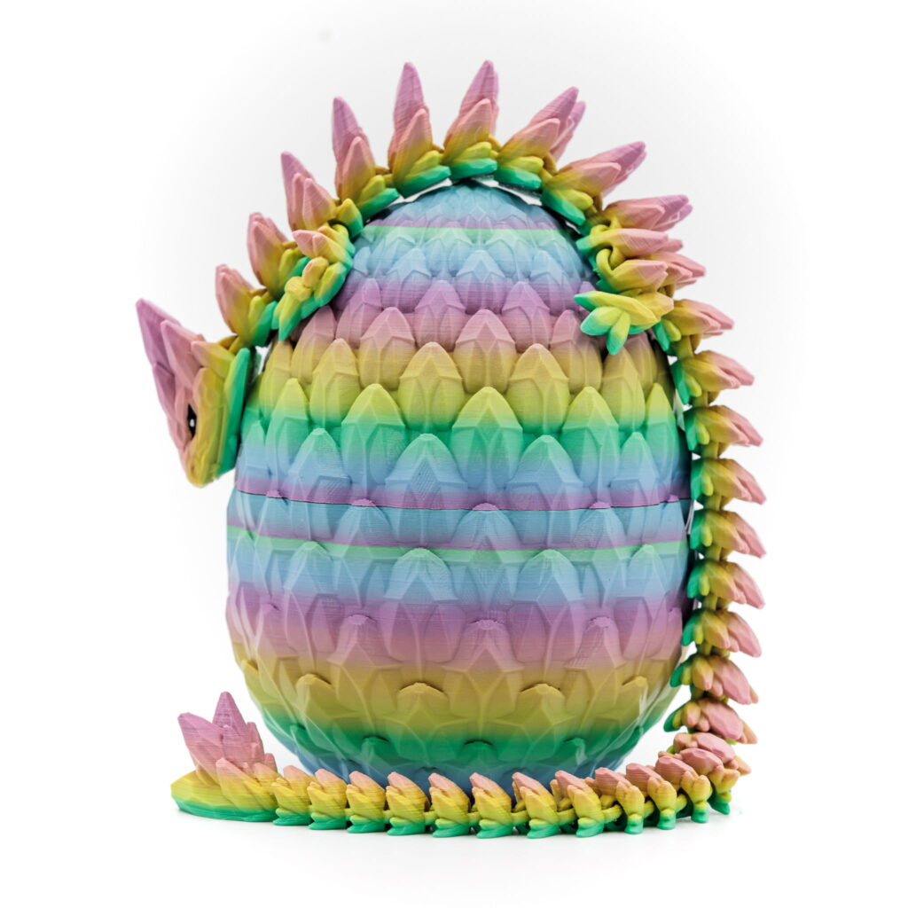 Kryształowy Smok Ze Smoczym Jajem RAINBOW 32cm