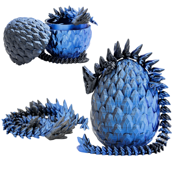 Ruchomy Kryształowy Smok Ze Smoczym Jajem BLUEBERRY Rozmiar XL