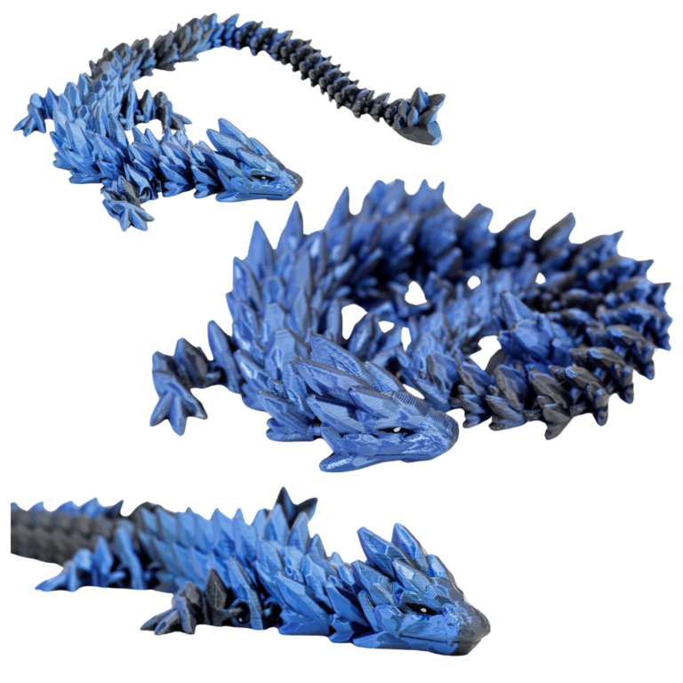 Ruchomy Kryształowy Smok BLUEBERRY 46 cm