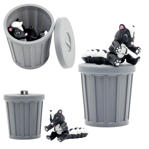 Ruchomy Elastyczny Skunks z Koszem na Śmieci