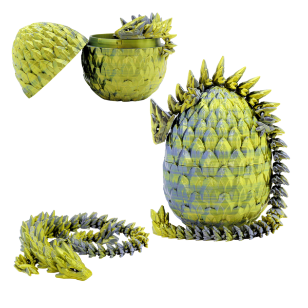 Kryształowy Smok Ze Smoczym Jajem SilverGold