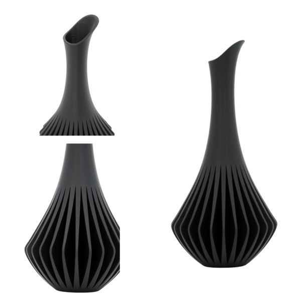 Czarny Wąski Wazon MCM 22 cm