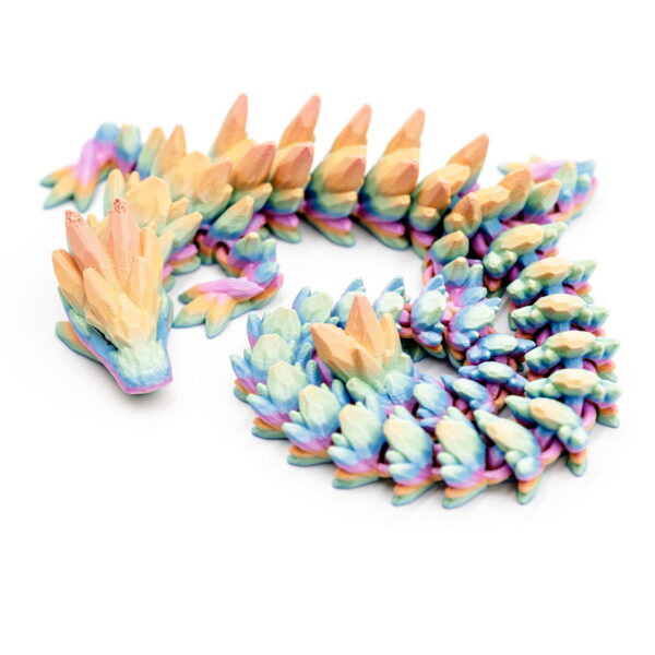 Ruchomy Tęczowy Kryształowy Smok 46 cm z Wadą Fabryczną